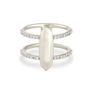 Kendra Scott Abra Silver Double Band Ring in White Crystal